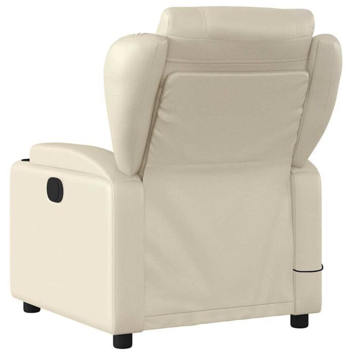 Fauteuil de massage inclinable crème similicuir – Image 2