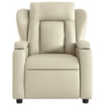 Fauteuil de massage inclinable crème similicuir – Image 5