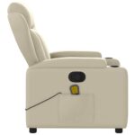 Fauteuil de massage inclinable crème similicuir – Image 6
