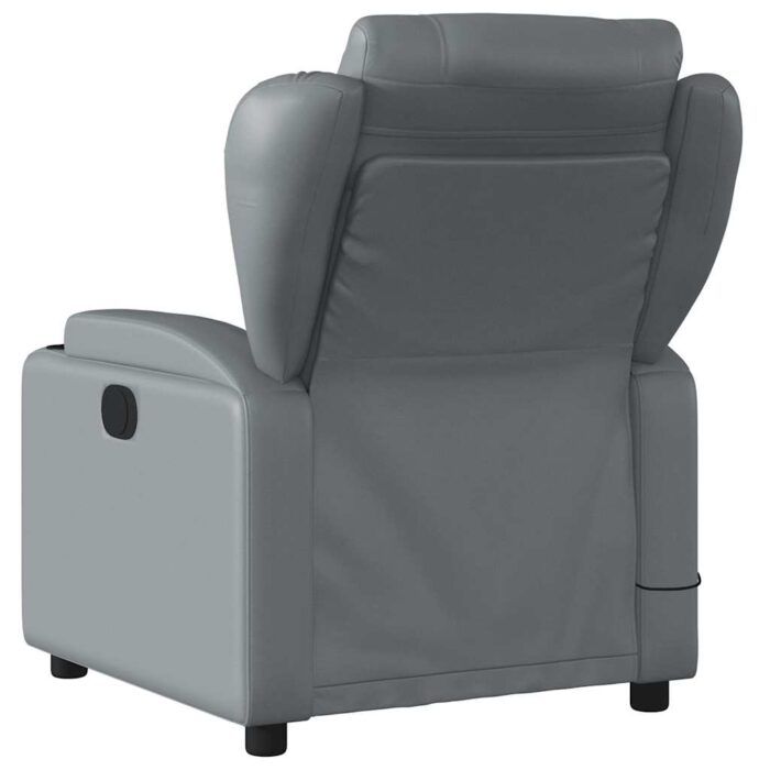 Fauteuil de massage inclinable gris similicuir – Image 2