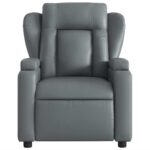 Fauteuil de massage inclinable gris similicuir – Image 5