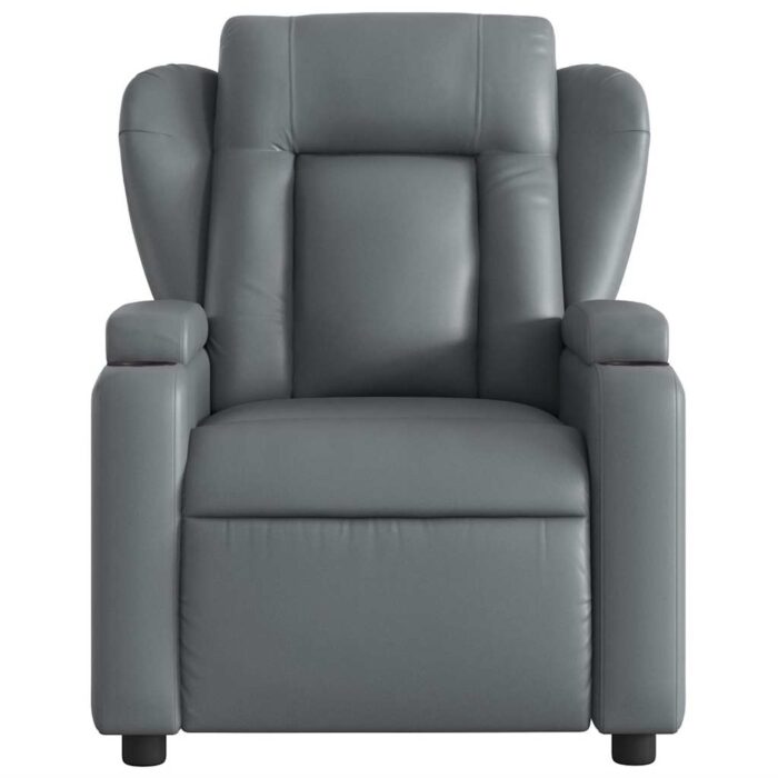 Fauteuil de massage inclinable gris similicuir – Image 5