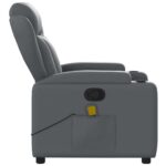 Fauteuil de massage inclinable gris similicuir – Image 6