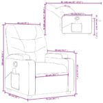 Fauteuil inclinable de massage gris foncé tissu – Image 10