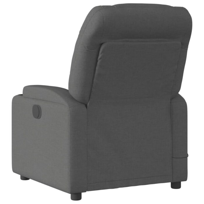Fauteuil inclinable de massage gris foncé tissu – Image 2