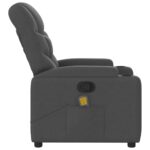 Fauteuil inclinable de massage gris foncé tissu – Image 6