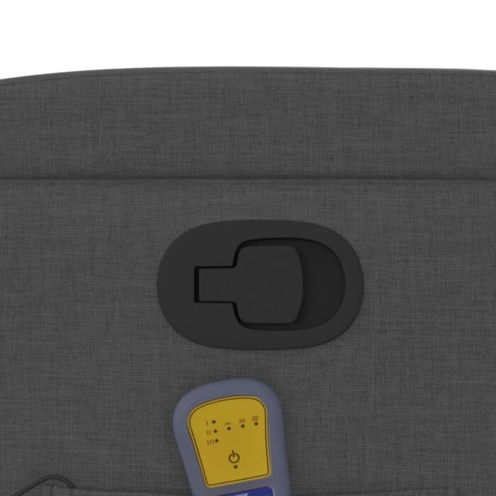 Fauteuil inclinable de massage gris foncé tissu – Image 8