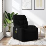 Fauteuil inclinable de massage noir tissu