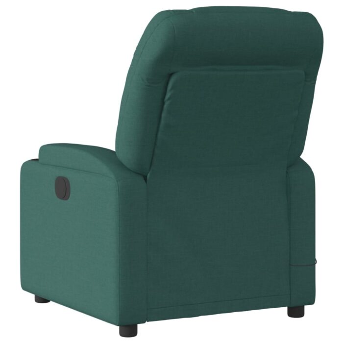 Fauteuil inclinable de massage vert foncé tissu – Image 2