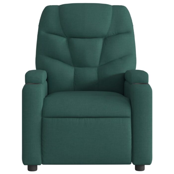 Fauteuil inclinable de massage vert foncé tissu – Image 5