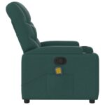 Fauteuil inclinable de massage vert foncé tissu – Image 6