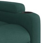 Fauteuil inclinable de massage vert foncé tissu – Image 7