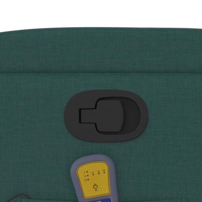 Fauteuil inclinable de massage vert foncé tissu – Image 8