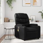 Fauteuil de massage inclinable noir similicuir