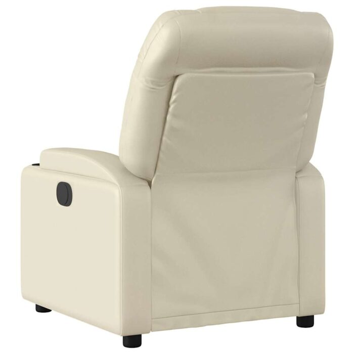 Fauteuil de massage inclinable crème similicuir – Image 2