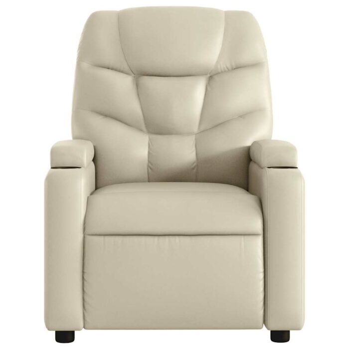 Fauteuil de massage inclinable crème similicuir – Image 5