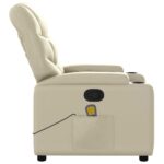 Fauteuil de massage inclinable crème similicuir – Image 6
