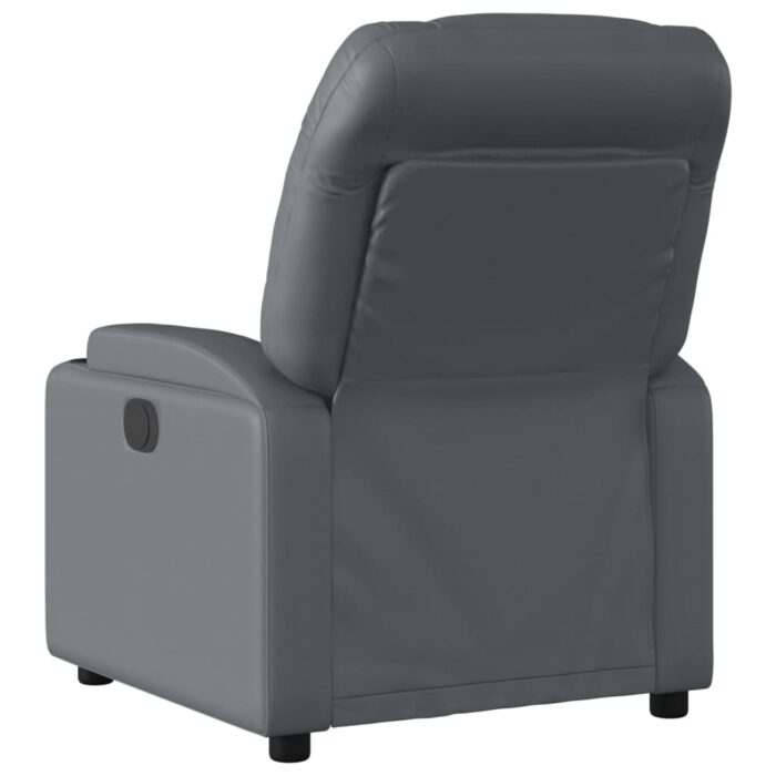 Fauteuil de massage inclinable gris similicuir – Image 2