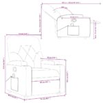 Fauteuil inclinable de massage gris clair tissu – Image 11