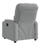 Fauteuil inclinable de massage gris clair tissu – Image 2
