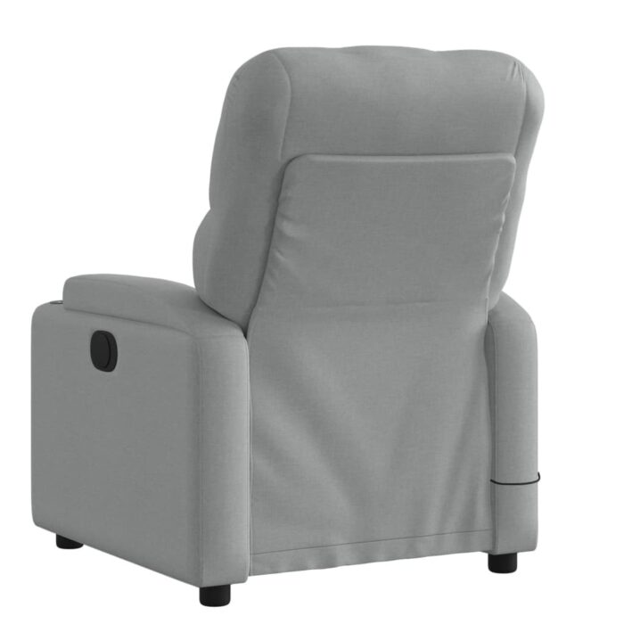 Fauteuil inclinable de massage gris clair tissu – Image 2