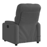 Fauteuil inclinable de massage gris foncé tissu – Image 2