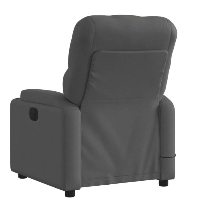 Fauteuil inclinable de massage gris foncé tissu – Image 2