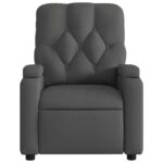 Fauteuil inclinable de massage gris foncé tissu – Image 5