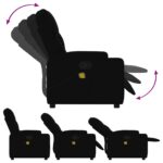 Fauteuil inclinable de massage noir tissu – Image 3