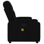 Fauteuil inclinable de massage noir tissu – Image 6