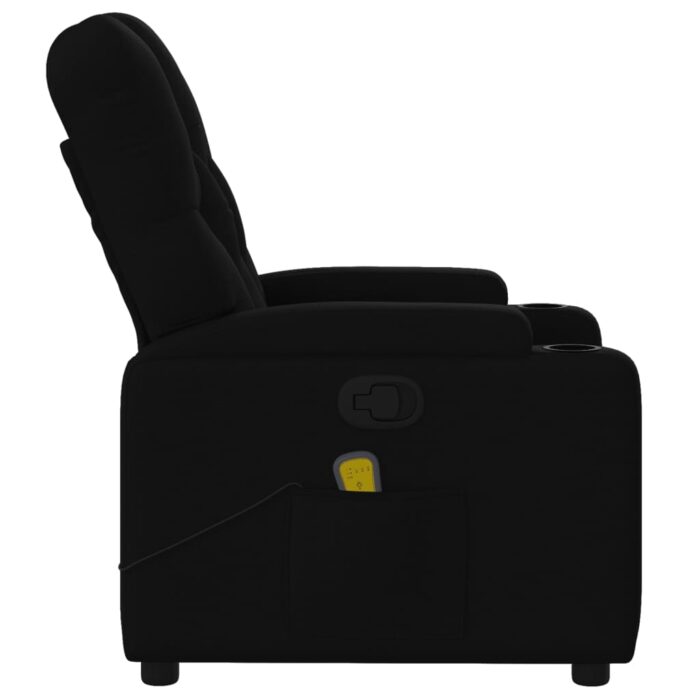 Fauteuil inclinable de massage noir tissu – Image 6