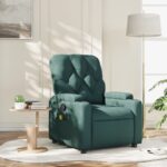 Fauteuil inclinable de massage vert foncé tissu