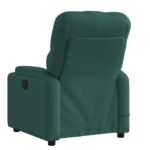 Fauteuil inclinable de massage vert foncé tissu – Image 2