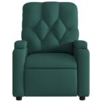 Fauteuil inclinable de massage vert foncé tissu – Image 5