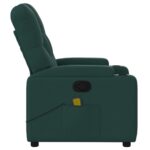 Fauteuil inclinable de massage vert foncé tissu – Image 6