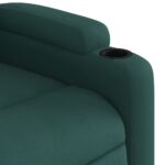 Fauteuil inclinable de massage vert foncé tissu – Image 7