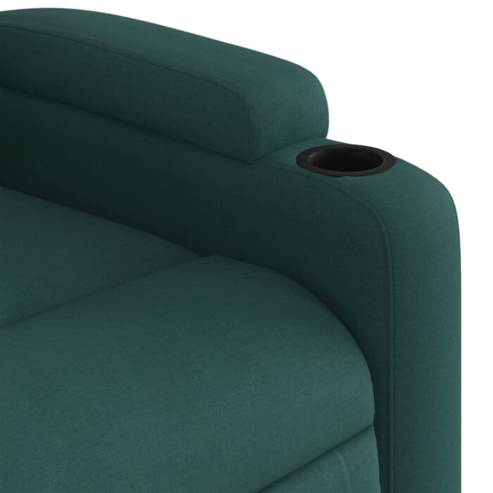 Fauteuil inclinable de massage vert foncé tissu – Image 7