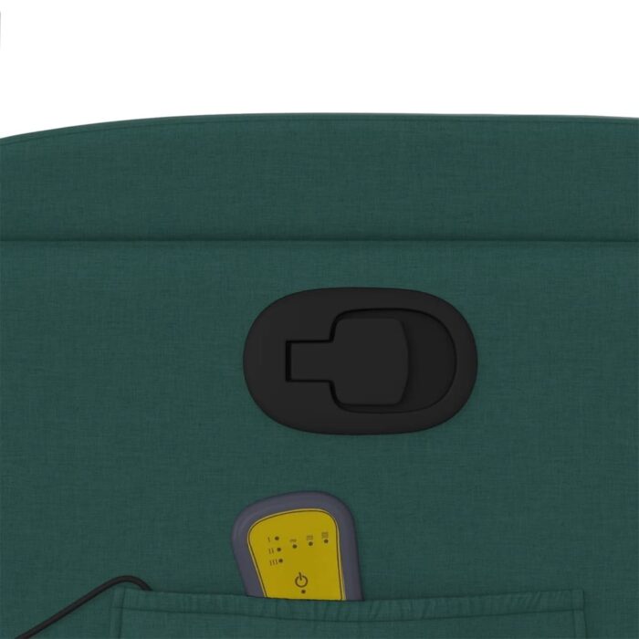 Fauteuil inclinable de massage vert foncé tissu – Image 8