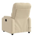 Fauteuil inclinable de massage crème tissu – Image 2
