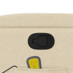 Fauteuil inclinable de massage crème tissu – Image 8