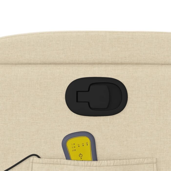 Fauteuil inclinable de massage crème tissu – Image 8