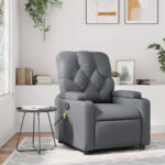 Fauteuil de massage inclinable gris similicuir