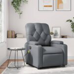 Fauteuil de massage inclinable gris similicuir – Image 10