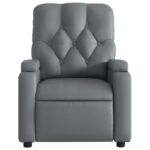 Fauteuil de massage inclinable gris similicuir – Image 5