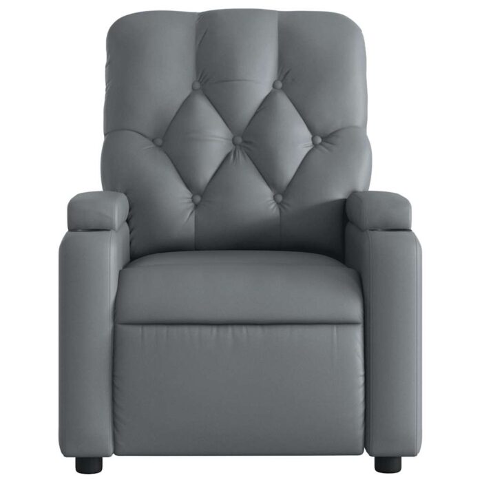 Fauteuil de massage inclinable gris similicuir – Image 5