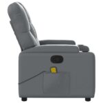 Fauteuil de massage inclinable gris similicuir – Image 6