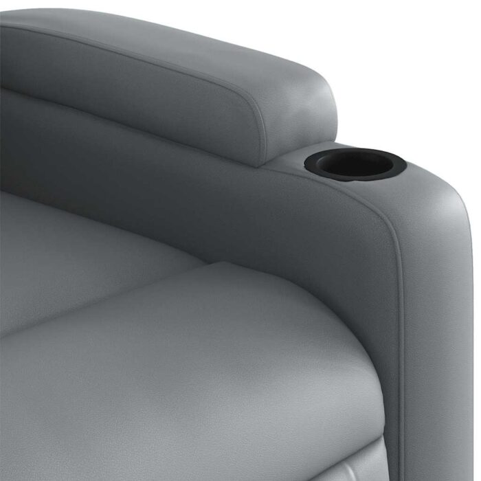 Fauteuil de massage inclinable gris similicuir – Image 7