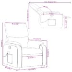 Fauteuil inclinable de massage gris clair tissu – Image 10