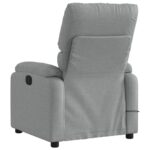 Fauteuil inclinable de massage gris clair tissu – Image 2
