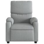 Fauteuil inclinable de massage gris clair tissu – Image 5